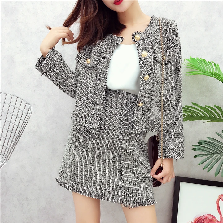 Tassel твидовая куртка асимметричный жемчуг твид юбка костюм Подиум твидовый костюм Подиум осень зима женский комплект из 2 предметов