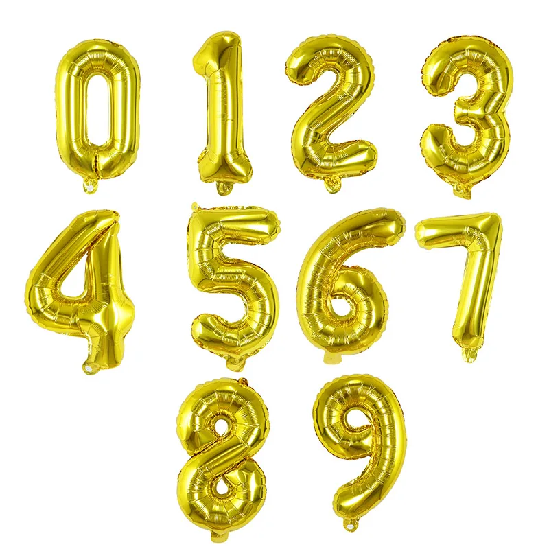1 шт., розовое золото, серебро, 16 дюймов, A-Z, буквы 0-9, фольгированные шары с цифрами, украшения для дня рождения, детский подарок, гелиевый воздушный шар, поставки