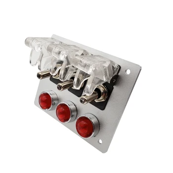 

12V Auto Racing Car Ignition Switch Panel LED Toggle Engine Start Push Button ON-OFF Switch Panel Car Accessory