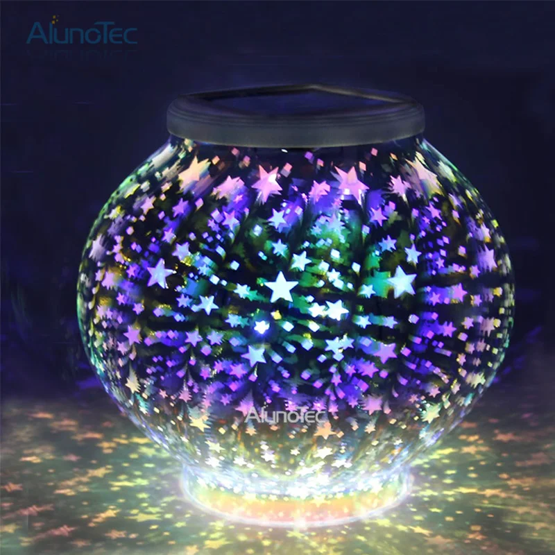 

Color Changing Star Mosaic Solar Light Crystal Glass Globe Ball Desk Lamp Vase Bar Party Outdoor Indoor Decorations Baby Gift