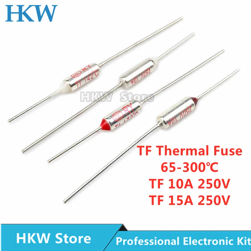 TF Thermal Fuse RY 10A 15A 250V Temperature Control Thermostat Switch 121 125 130 133 140 142 145 150 152 155 157 160 C ℃ Degree