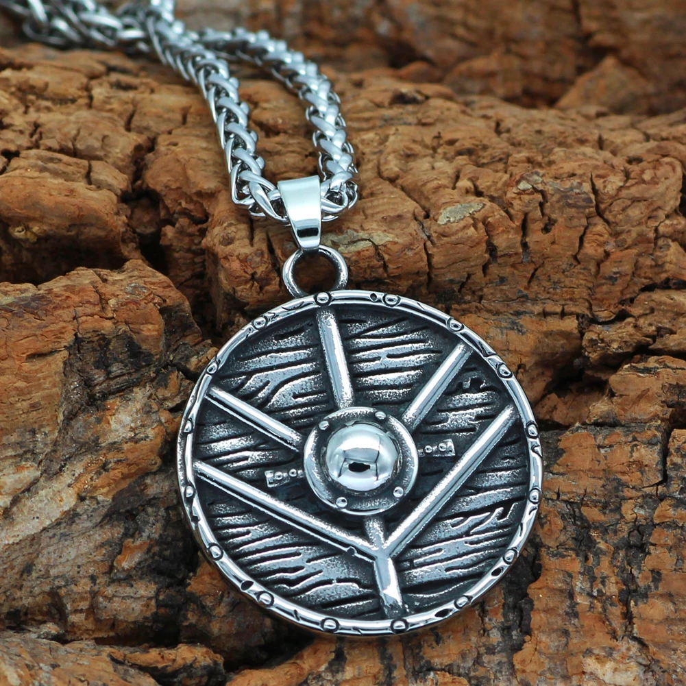 Men Norse viking Shield Compass 