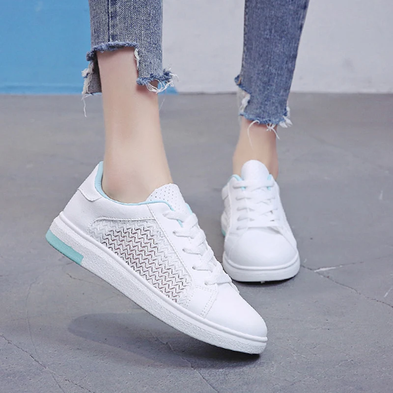 Sneakers Women Breathable Mesh Summer Autumn Women Causal Shoes Fashion White Leather Flat Walking Female Vulcanize Shoes VT1247 (12)