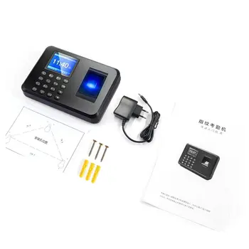 

H1 Fingerprint Attendance Machine LCD Finger Scanner Time Card Locker Free Software Password For Security System