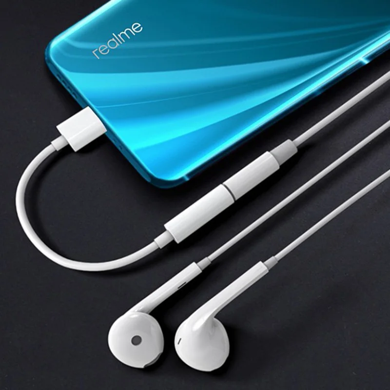 Realme Tipe C 3.5 Jack Earphone USB C 