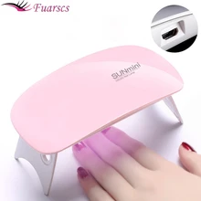 

Professional Nail Lamp 6w Home Use Mini Portable Nail Dryer White Pink UV LED Lamp Usb Interface For Nail Art Manicure Tools