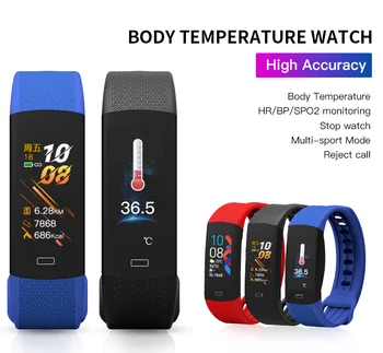 

Smart watch with Body Temperature monitor Fitness Tracker watch Ip67 Waterproof Smart bracelets Watch Blood Pressure For Sport