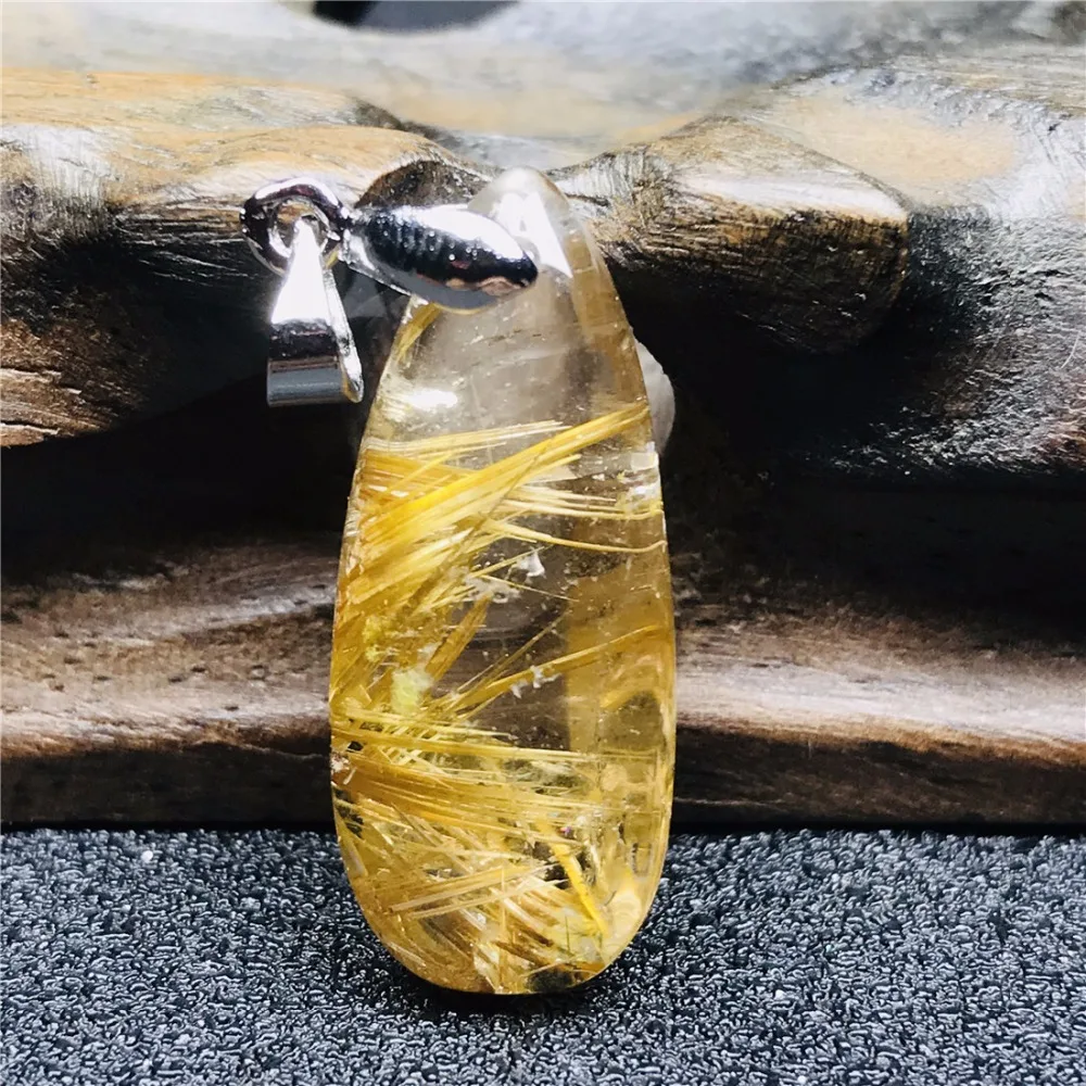 Gold Rutilated Pendant (105)