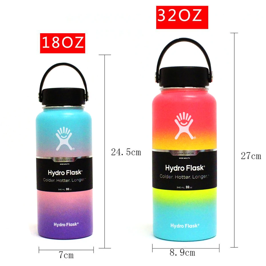 Бутылка для воды HydroFlask термос из нержавеющей стали с широким горлышком спорта и