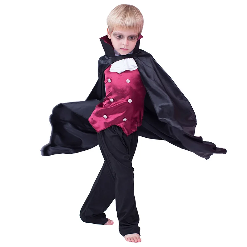 

Vampiric Cosplay Costume Halloween Boys Role Play Clothing Kids Prince Zombie Cos Suits Bloodsucker Party Clothes for Children