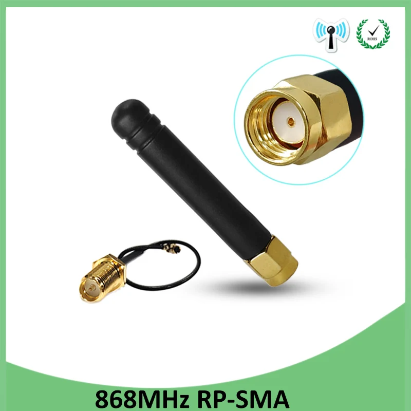 868 МГц 915 антенна 3dbi RP SMA Разъем 10 шт. GSM антенн + 21 см Male /u.FL соединительный