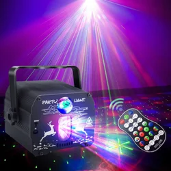 Projecteur Laser Disco LED de noël, motifs de noël, lampe de fête, son, activation de la télécommande, lumière de scène pour fête à domicile 
