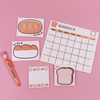 

50Sheets/Pack Kawaii Korean INS Toast Bread Memo Pad N Times Sticky Notes Portable Notepad School Office Supply Stationery