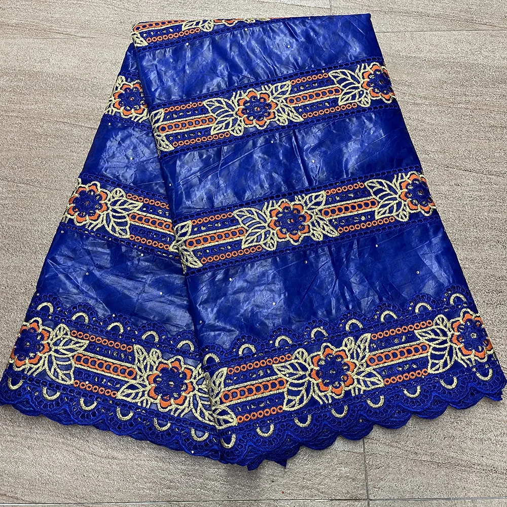 Blue African Bazin Riche Fabric Lace 2021 Latest Brode 2.5yards Swiss For Dress HL-A102 | Дом и сад