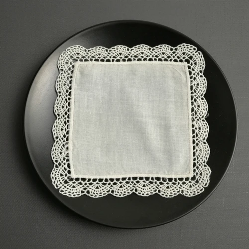 Set of 120 Fashion Cocktail Napkins 6x6-inch White Linen Lace Cocktail Napkin Coasters dress up any Party