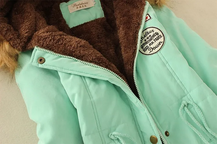 LUZUZI Женская парка повседневная верхняя одежда осень зима милитари пальто с капюшоном зимняя куртка женские меховые пальто женская зимняя куртка s пальто