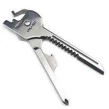Portable Multi-function 6 In 1 Key Chain Key Knife Stainless Steel Folding Knife Swiss Camping Screwdriver Multi-tool