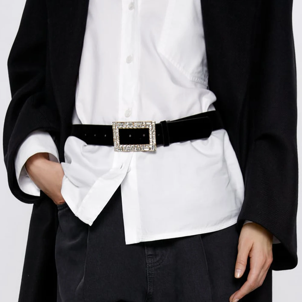 Girlgo ZA, винтажный Макси ремень с двойной пряжкой для женщин, трендовый Кристальный металлический пояс, Очаровательная поясная цепочка с жемчугом, ювелирные изделия для свадебной вечеринки