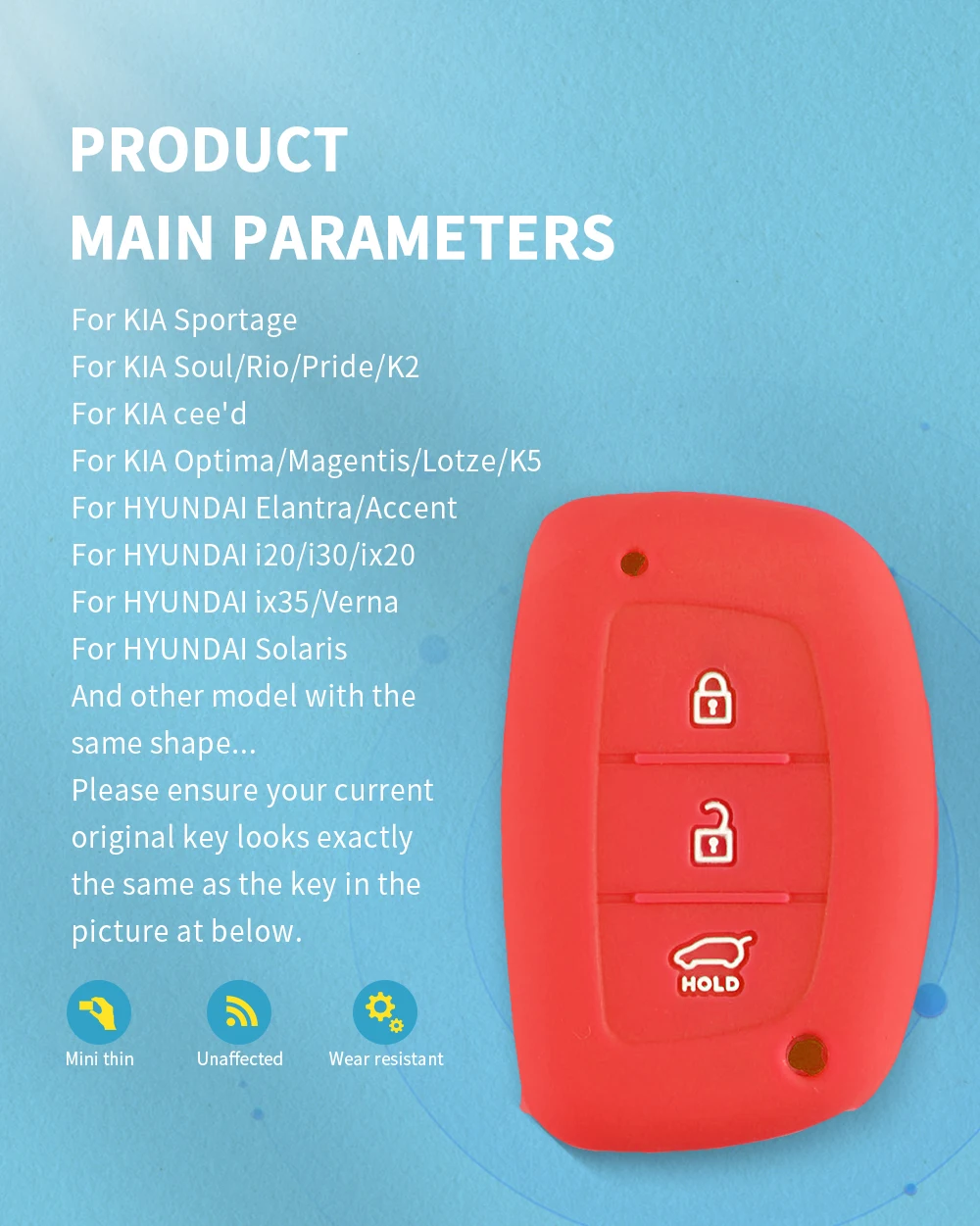 Cover in silicone chiave telecomando per Hyundai IX25 IX35 MISTRA 3 Bottoni 15 Cover in silicone chiave telecomando per Hyundai IX25 IX35 MISTRA 3 Bottoni - H6b25ad73139f42e687f1b5b9d0ce89d28