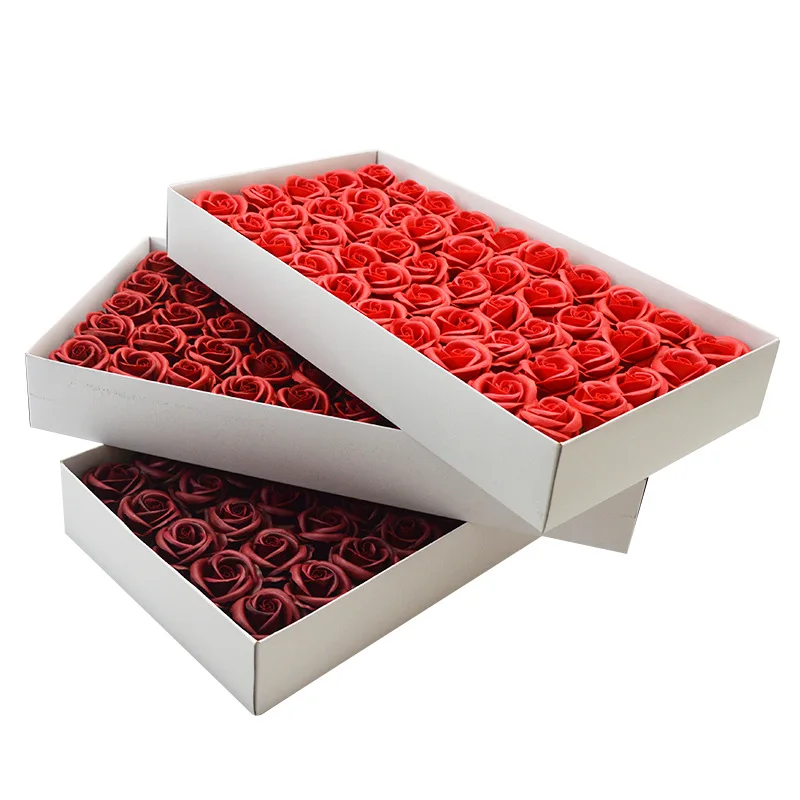 

50Pcs/Set Korean Four-Layer Curled Soap Rose Flower Floral Scented Bath Soap Rose Flower Petals Paper Soap Base C1-C13