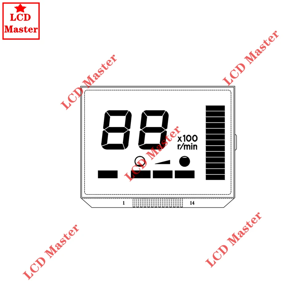 LCD Display 1pcs LCD Display for Yamaha Digital Multifunction TACH Meter Tachometer Gauge Unit 6Y5 with No Buttons