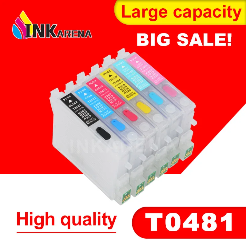 Чернильный картридж T0481 T0486 для принтера Epson Ink Stylus Photo R200 R220 R300 R300M R320 R340 RX500 RX600 RX620