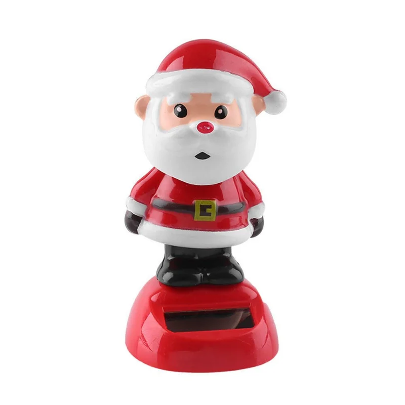 Christmas Style Solar Powered Dancing Toy Swinging Santa Claus Car Ornament Auto Accessories