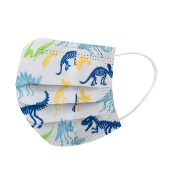 

50pcs Children Face Mask Cartoon Dinosaur Printed Soft Skin-friendly Disposable Mouth Mask Boy Girls Personal Thicken Mouth Mask