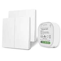 Tuya Self-powered Wifi RF433Mhz Switch Relay Module 16A with Kinetic Wireless Switch Remote Smart Life Google Home Alexa
