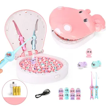 

Kids Magnetic Fishing Toy 360° Rotating Fishing Game Musical Children Educational Toys Parent-child Interactive Games
