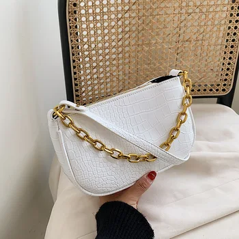 

[BXX] Small Crocodile Pattern PU Leather Crossbody Bags For Women 2020 Shoulder Messenger Bag Female Travel Chain Handbags HL873