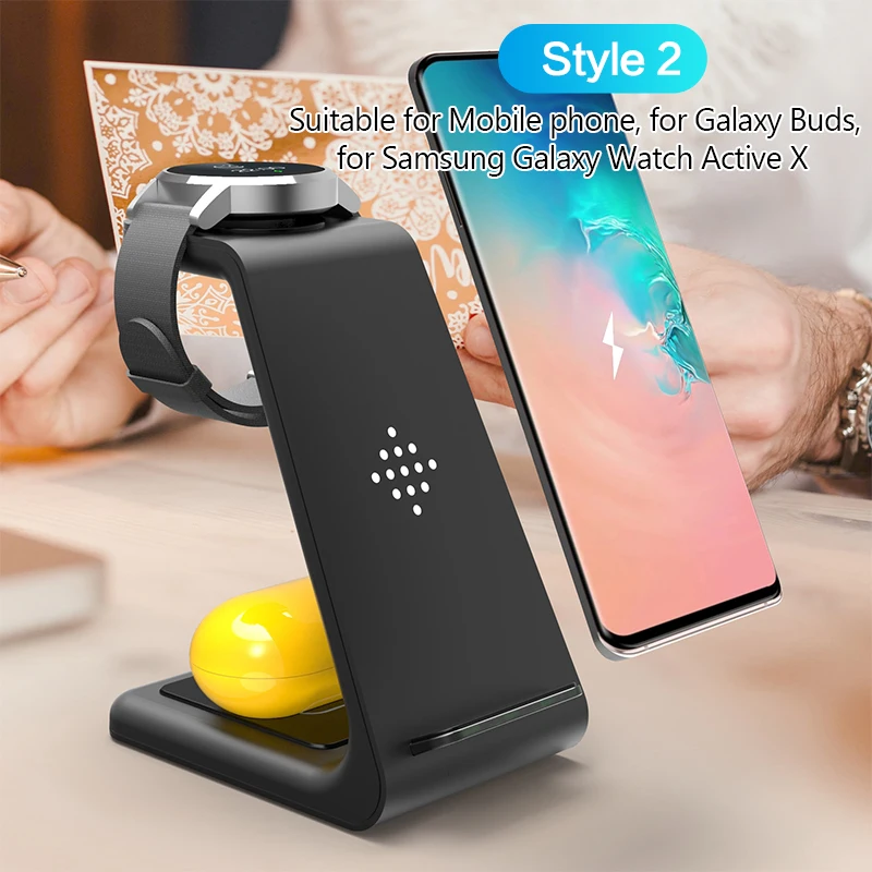  3 in 1 Portable Wireless Charger for iPhone 11 Pro Xs XR Samsung S10 S9 S8 for iwatch 5 4 3 2 1 Air
