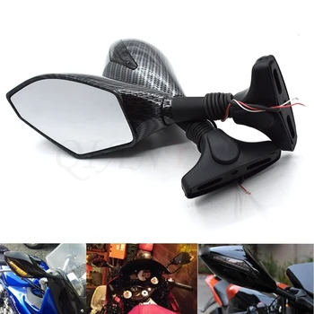 

Universal Motorcycle Rear View Side Wing Mirrors w/ LED Turn Signal Light for Honda CBR1000 CBR1000RR CBF1000 CBR900/929/954 F4