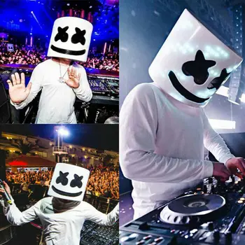 

2019 NEW MarshMello DJ Helmet Eye Mask Full Head Cosplay Costume Mask Bar Music Props