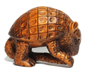 

Y6192 - 2 " Hand Carved Boxwood Netsuke Figurine Carvcing : Pangolin