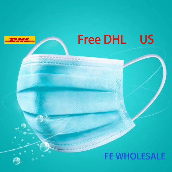 

FREE DHL Shipping Disposable Face Mask 3 Layers Dust Proof Protection Safety Work Masks Men Women Anti Coronavirus Fluenza