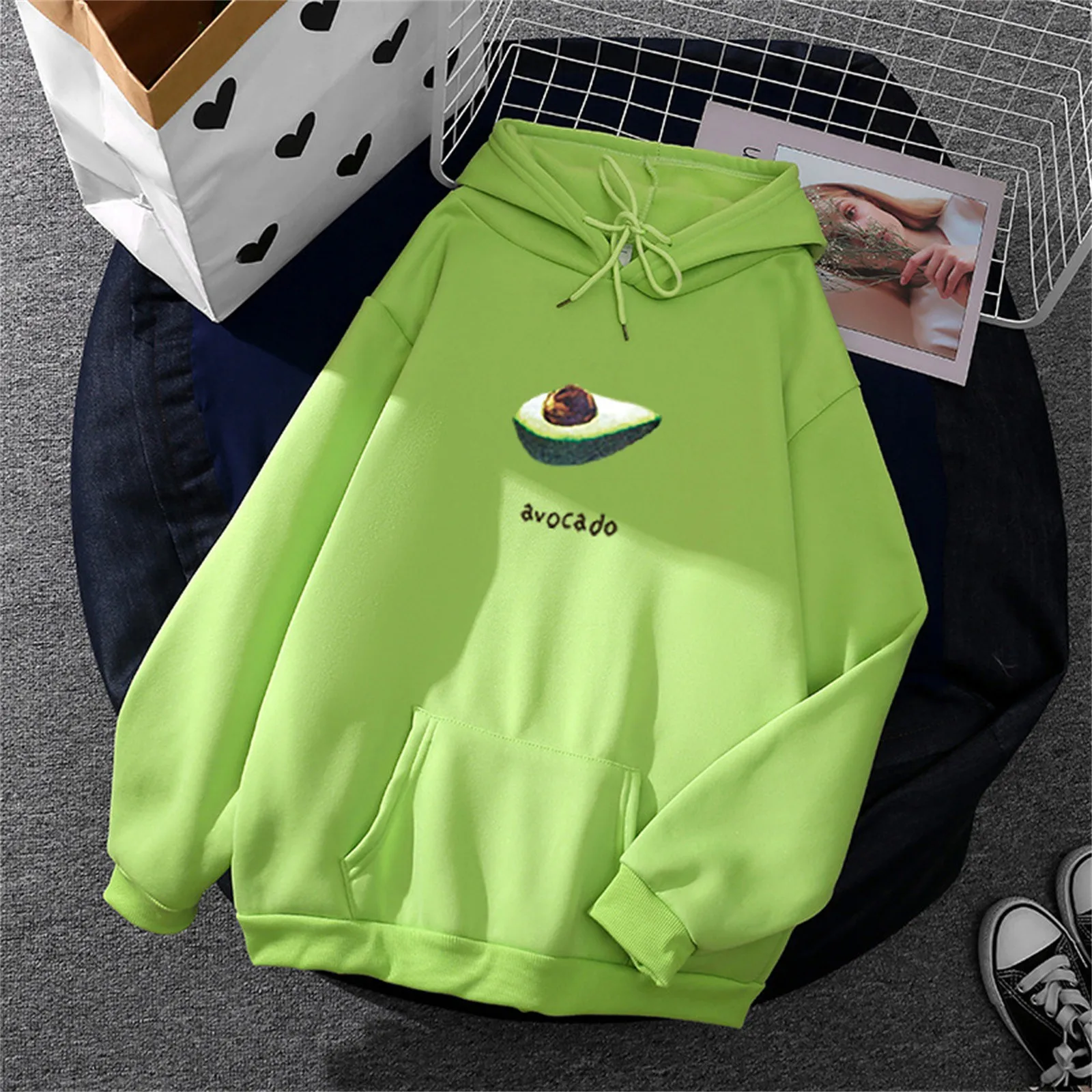 Women Hoodies Fashion Printed Oversized Drawstring Hooded Pullover Top Streetwear Autumn Sweatshirts Sudaderas Con Capucha 1