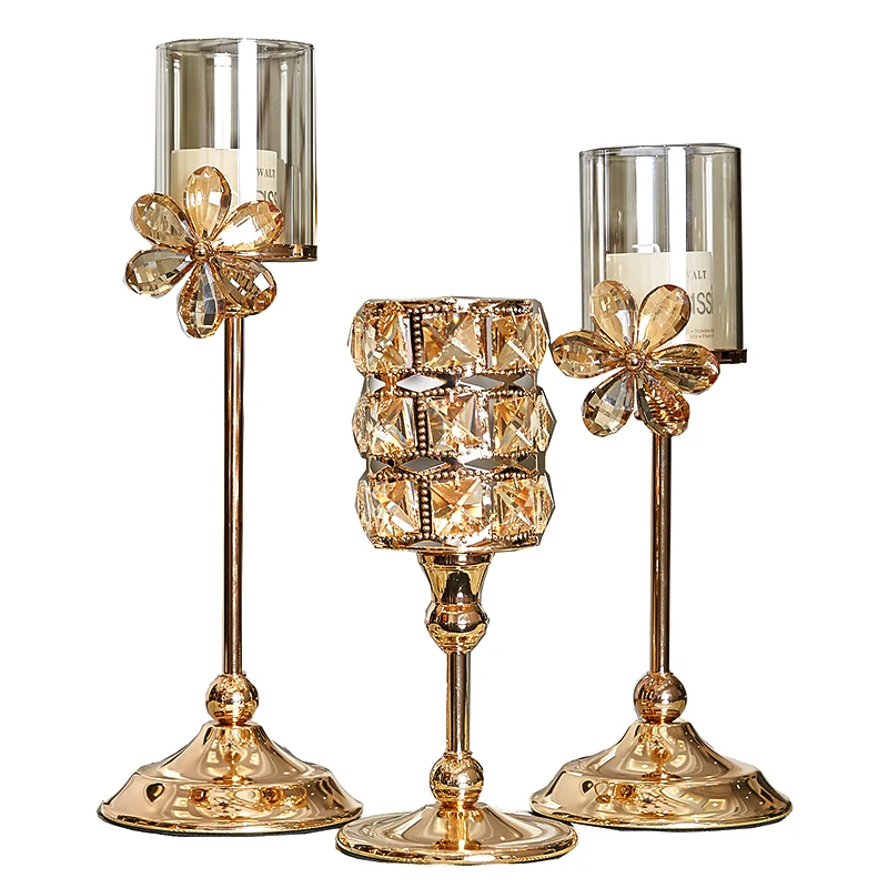 Nordic Luxury Crystal Glass Candle Holder, Golden Candlestick, Wedding Centerpieces, Tables, Coffee Candelabra, Home Decoration - Image 6