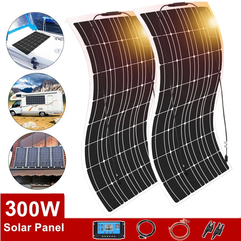 Panel solar flexible 12v 300w kit placa solar cargador solar placas