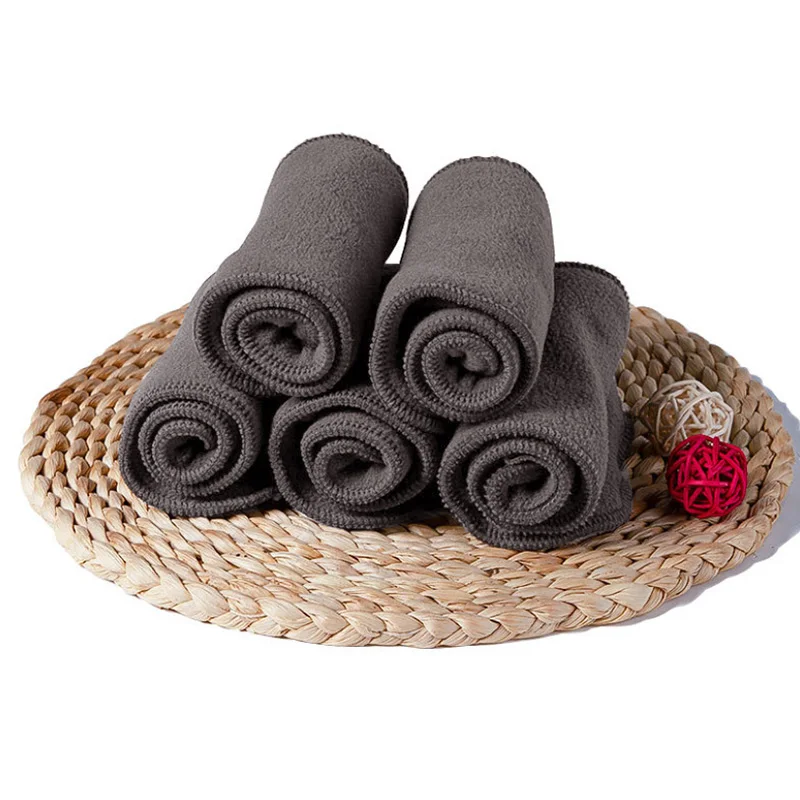 5 Pcs Ecological Cloth Nappy Liners Baby Newborn Diaper Inserts Reusable Bamboo Charcoal Infant Changing Nappies High Quality