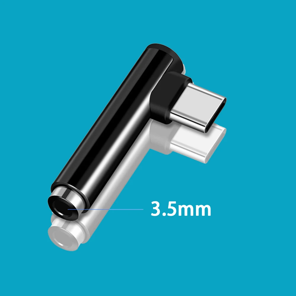 Type-C разъем для наушников 3,5 мм адаптер для наушников usb type-C мобильный разъем впрыска под прямым углом xiaomi mi note 10 Универсальный