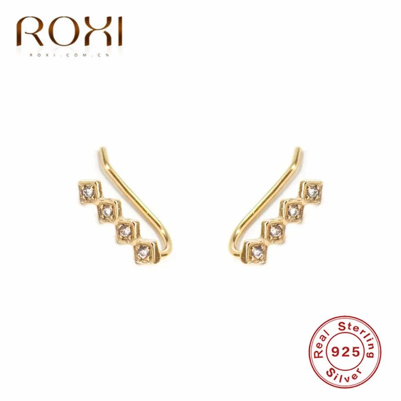 Серьги ROXI из стерлингового серебра 925 пробы, серьги-гвоздики для женщин, ювелирные изделия, подарок