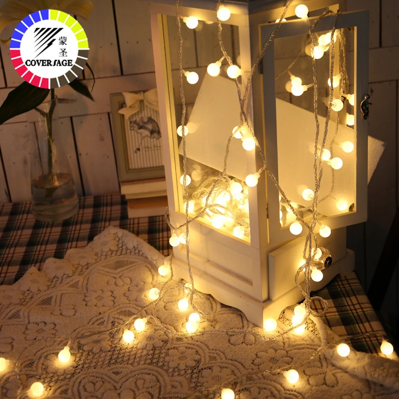 

Coversage 20 Led Battery Christmas Tree Garland String Xmas Indoor Outdoor Ball Curtain Navidad Curtain Fairy Holiday Lights