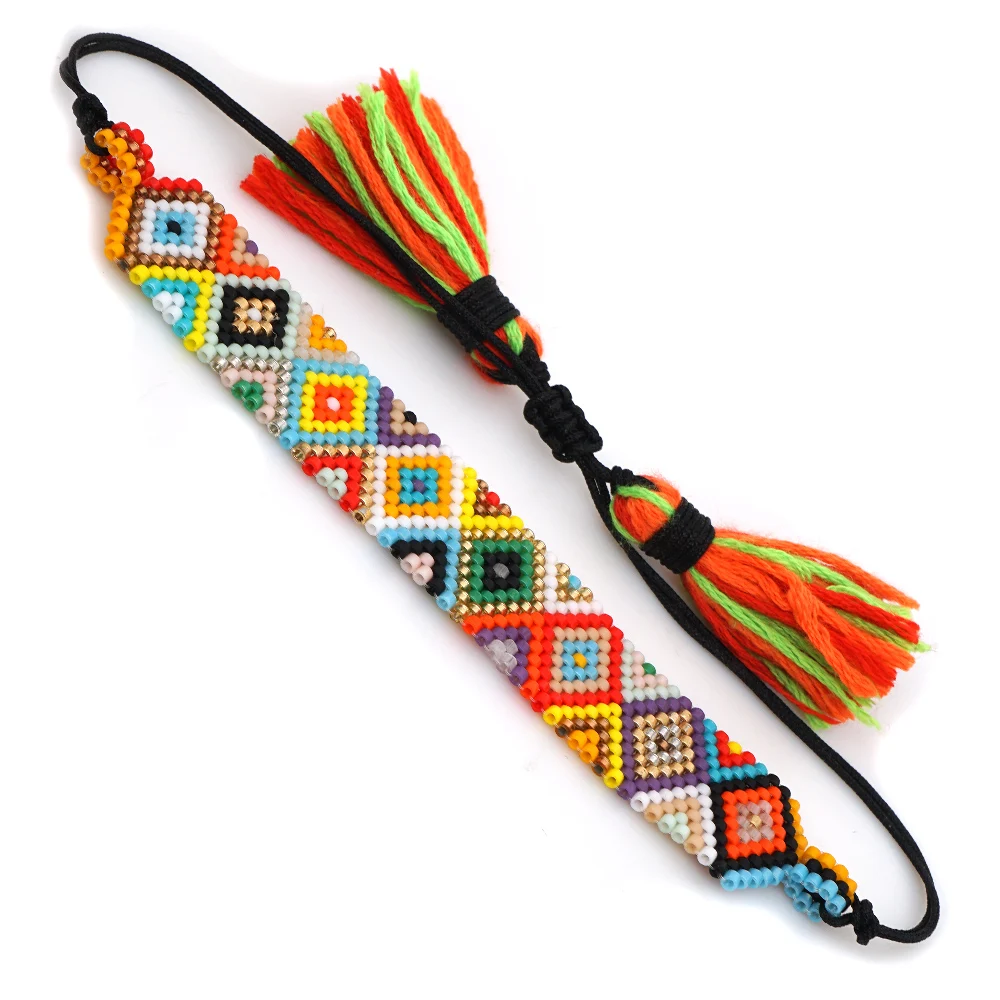 Go2boho MIYUKI сглаза браслет Радуга браслеты для женщин бохо шик ювелирные изделия Bileklik браслет дружбы Mujer Moda кисточкой