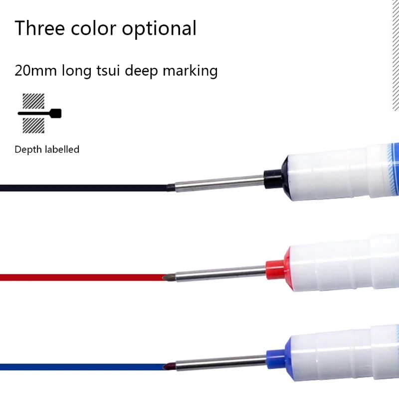 

Long Head Markers Bathroom Woodworking Decoration Multi-purpose Deep Hole Marker Pens