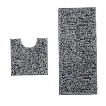

Super Absorbent Polyester Two-piece Floor Mat Bathroom Absorbent Non-slip Mat Washable Bedroom Entrance Mat