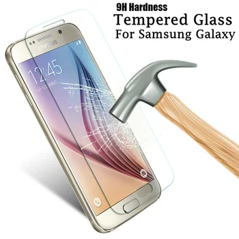 Protector de pantalla de vidrio templado para Samsung Galaxy, Protector de vidrio templado con dureza 9H para Samsung Galaxy A3 A5 A7 2016, J3 J5 J7 2017 S7