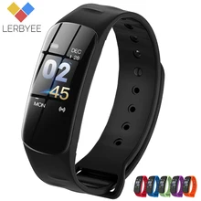 Lerbyee умный Браслет C1plus монитор сердечного ритма цветной экран фитнес-трекер монитор сна напоминание о звонках смарт-браслет для спорта