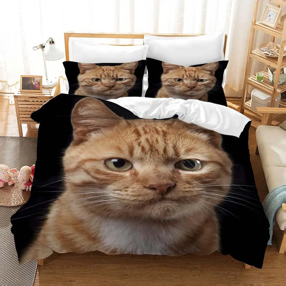 

Cats Duvet Cover Set Black Comforter Set Twin Full Queen King Bed Linen Set Pillowcase Home Bedding Set for Kids Home Decor