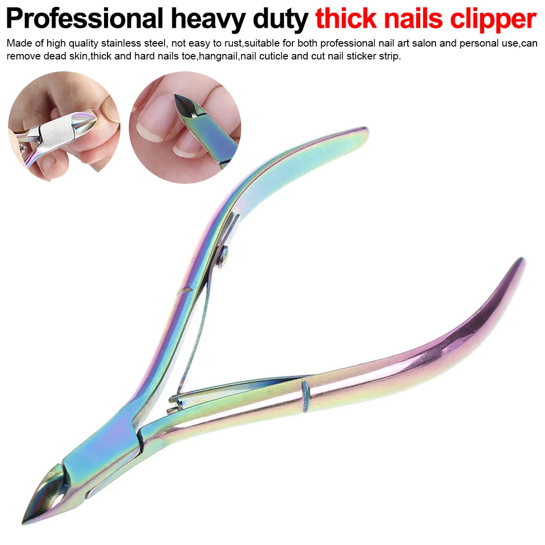

Nail Cuticle Nipper Scissors Rainbow Clipper Scissor Dead Skin Remover Manicure Nail Art Tool Stainless Steel Tool 1pcs